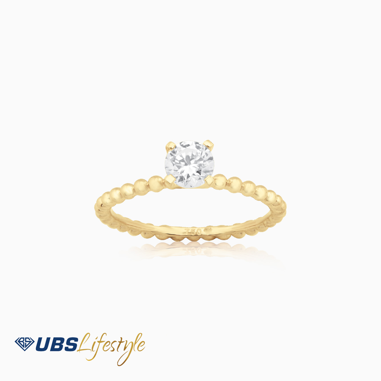 UBS Cincin Emas Arty Solitaire - Ecd1419 - 17K