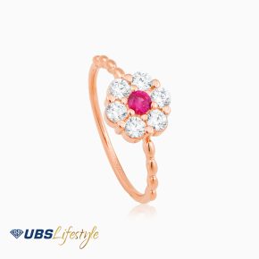 UBS Cincin Emas - CC16013RM - Batu Merah -  17K