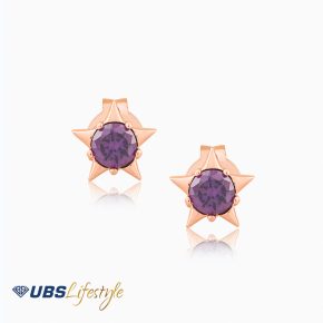 UBS Anting Emas Birthstone - Cwb0833-2 - 17K - Feb