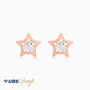 UBS Anting Emas Rachel Rose - Cwb0845 - Merah - 17K