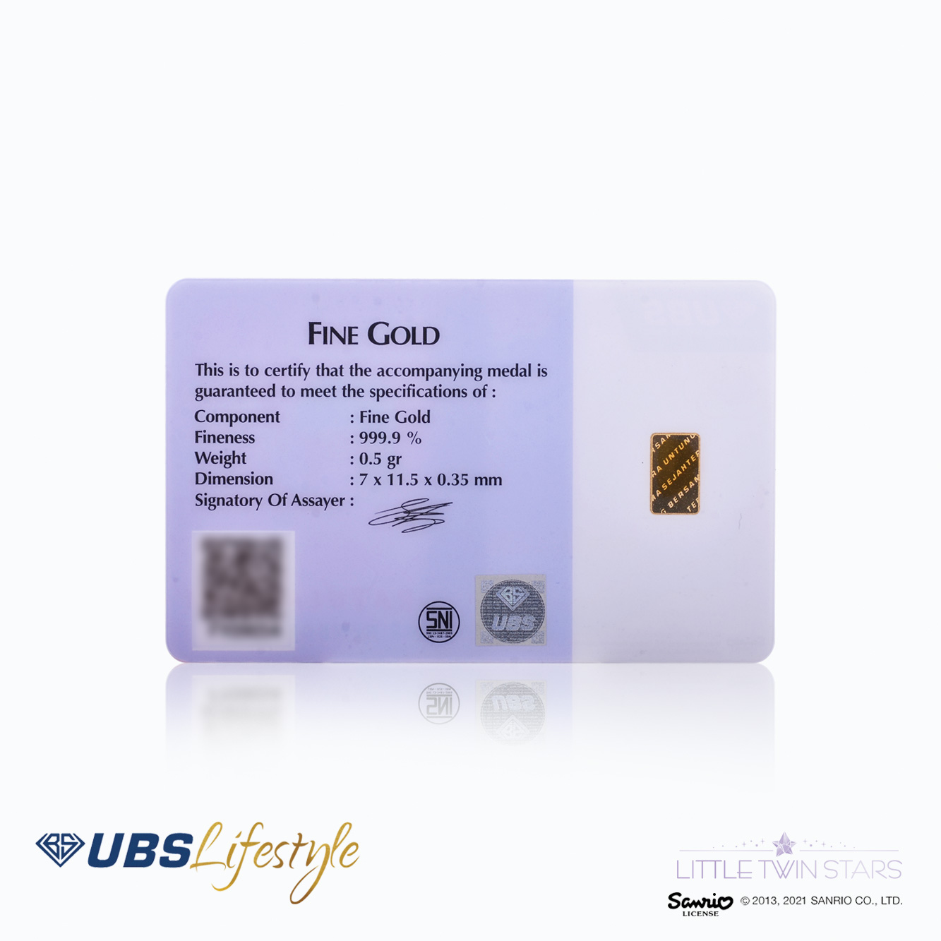 UBS Logam Mulia Sanrio Little Twin Stars Congratulations 0.5 Gr