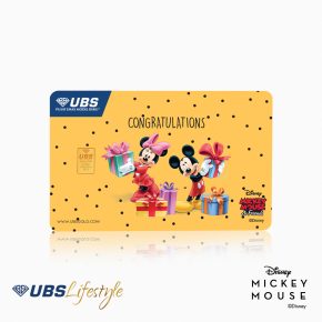 UBS Logam Mulia Disney Mickey & Minnie Mouse Congratulation 0.25 Gr