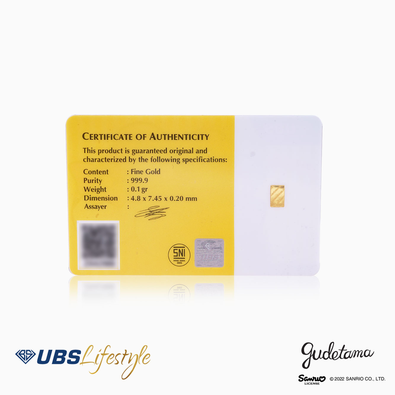UBS Logam Mulia Sanrio Gudetama Newborn 0.1 Gr
