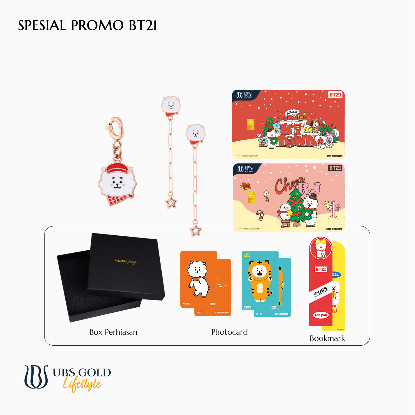 UBS Logam Mulia Spesial Promo BT21 Christmas Rj