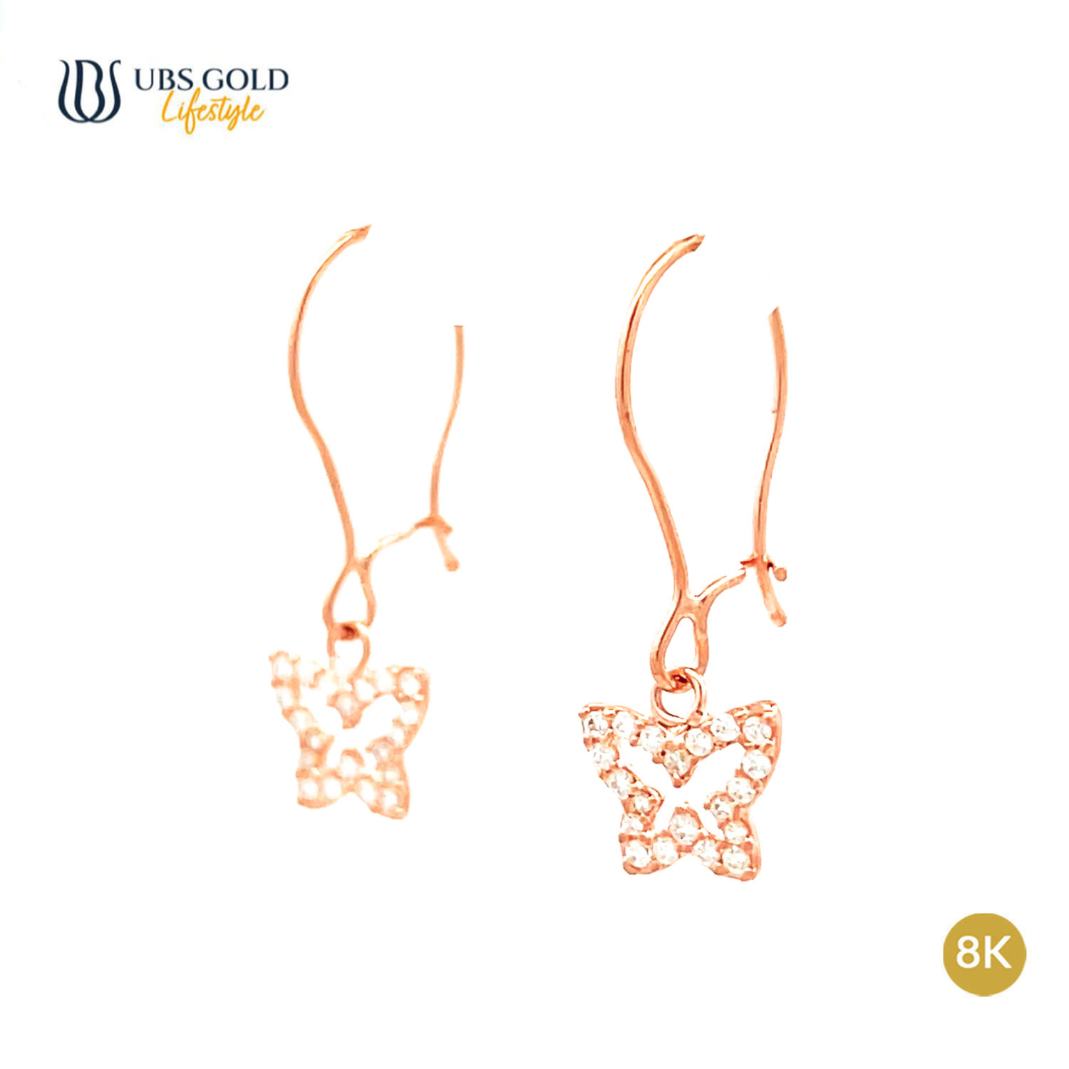 UBS Gold Anting Emas Luna - Cab0538K - 8K