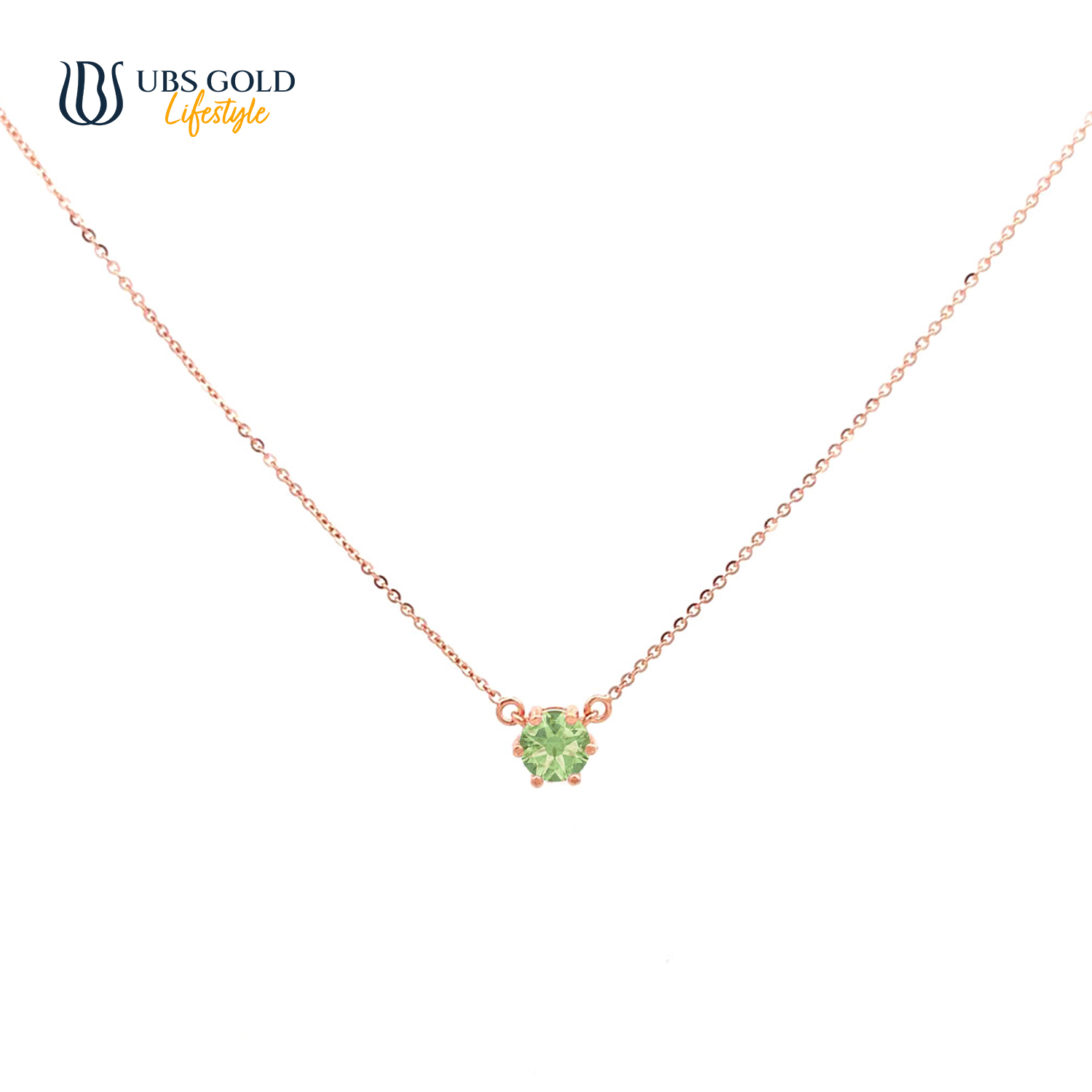 UBS Gold Kalung Emas Birthstone - Kkv15026-10 - 17K - Aug