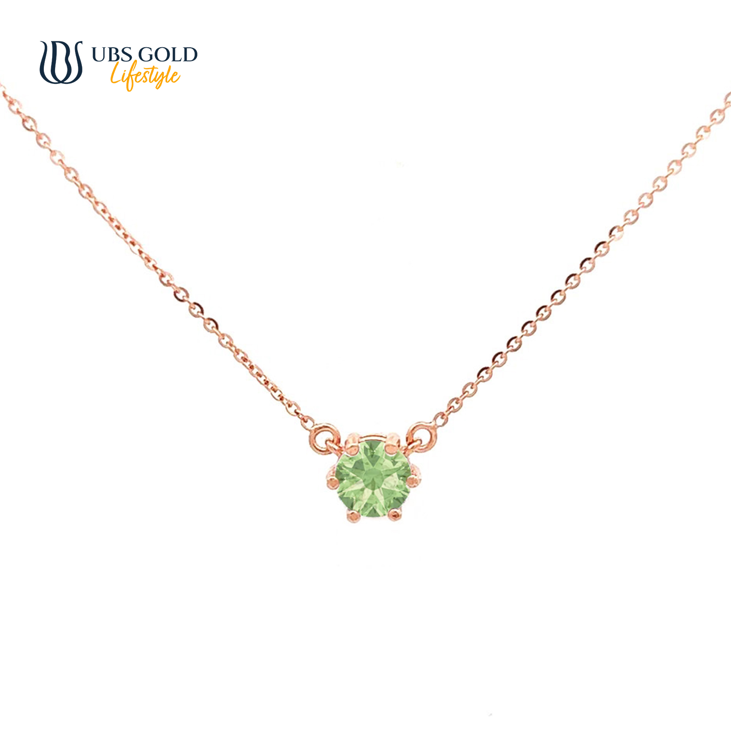 UBS Gold Kalung Emas Birthstone - Kkv15026-10 - 17K - Aug