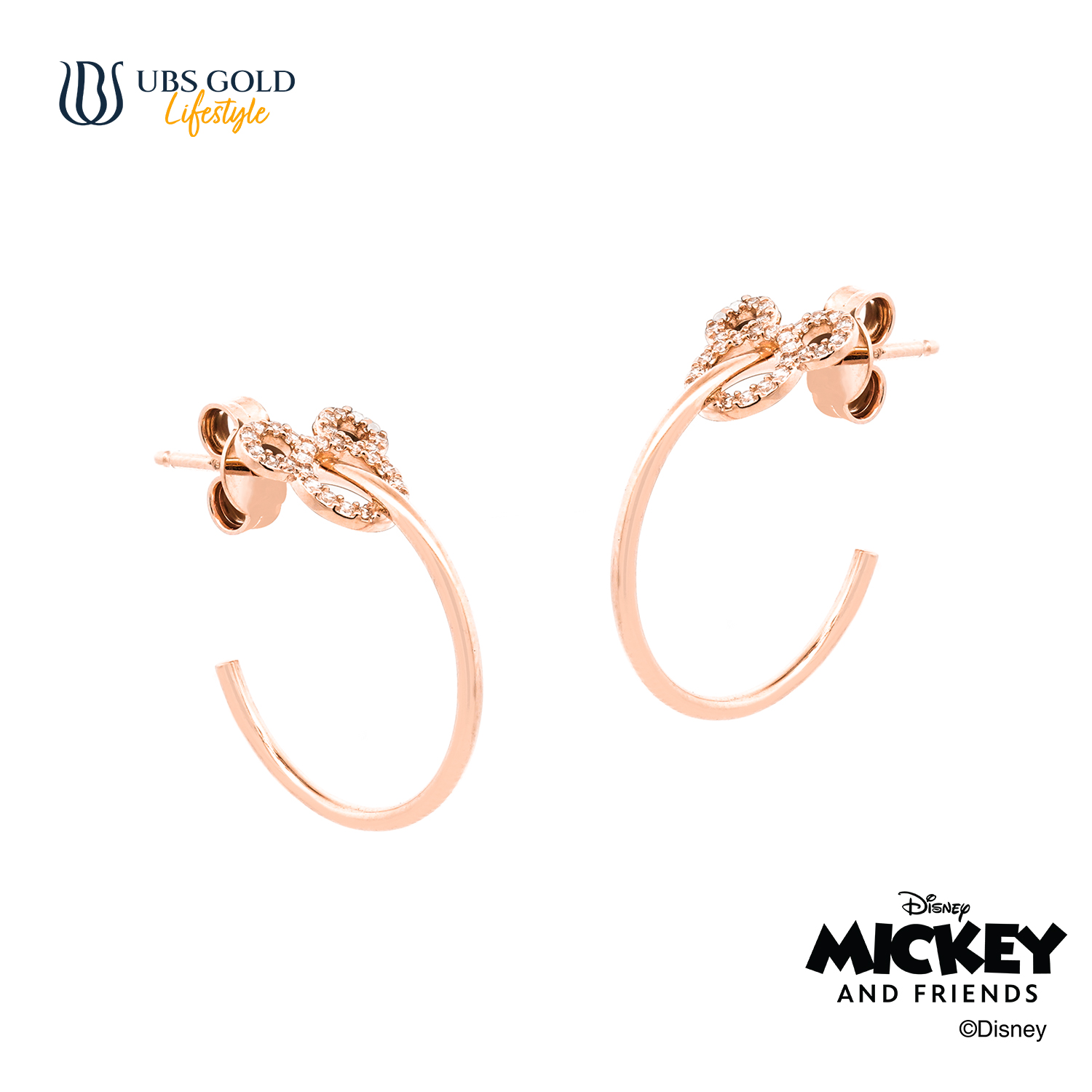 UBS Gold Anting Emas Disney Mickey Mouse - Aay0117 - 17K