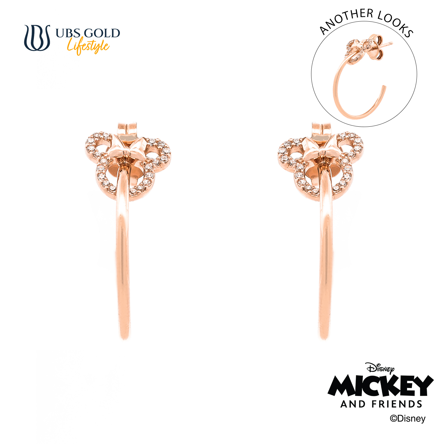 UBS Gold Anting Emas Disney Minnie Mouse - Aay0118 - 17K