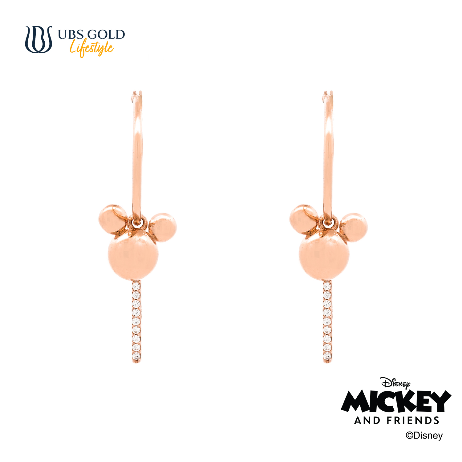 UBS Gold Anting Emas Disney Mickey Mouse - Aay0120 - 17K