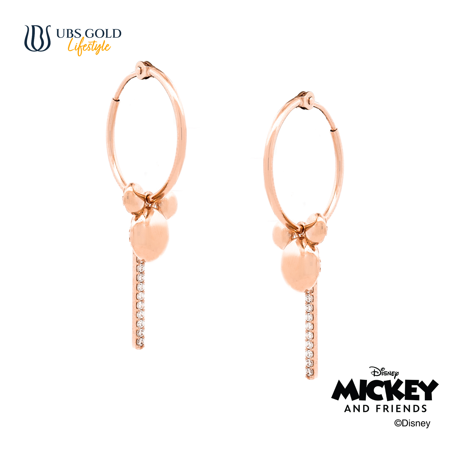 UBS Gold Anting Emas Disney Mickey Mouse - Aay0120 - 17K