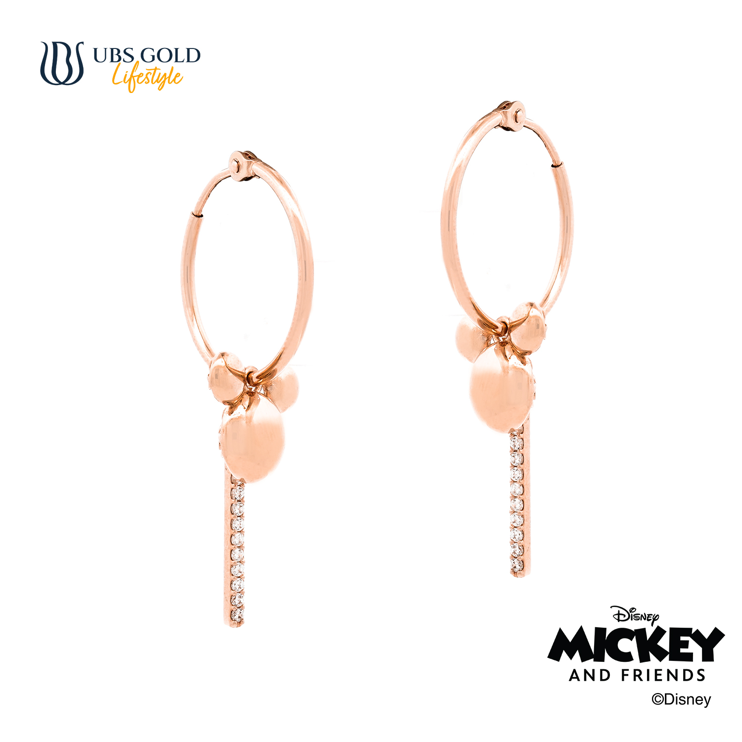 UBS Gold Anting Emas Disney Mickey Mouse - Aay0120 - 17K