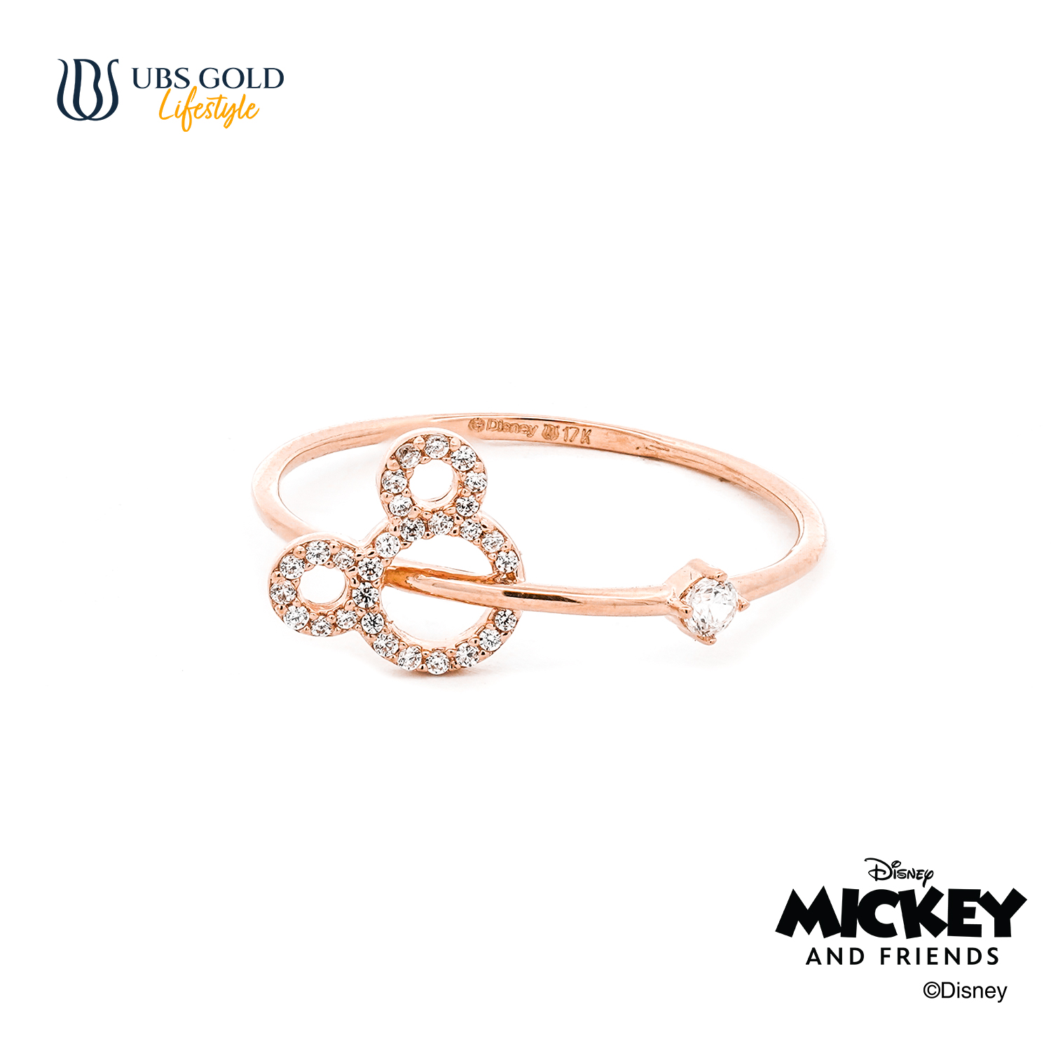 UBS Gold Cincin Emas Disney Mickey Mouse - Ccy0216 - 17K