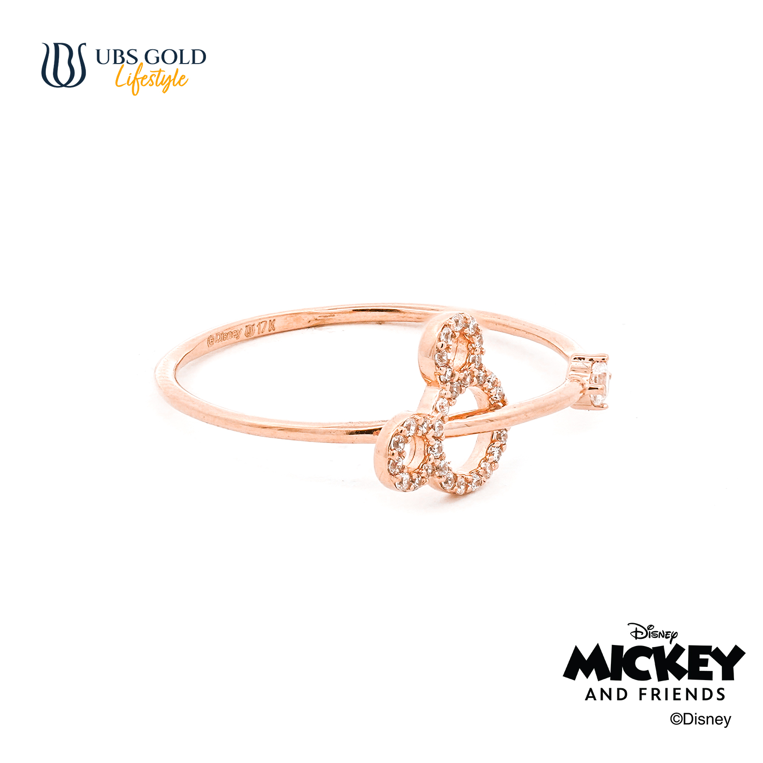 UBS Gold Cincin Emas Disney Mickey Mouse - Ccy0216 - 17K
