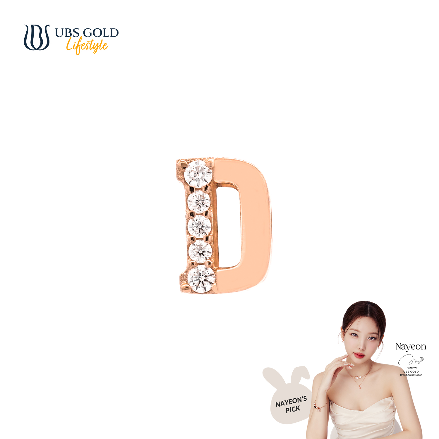 UBS Gold Liontin Emas Charmee D - Cdm0252 - 17K