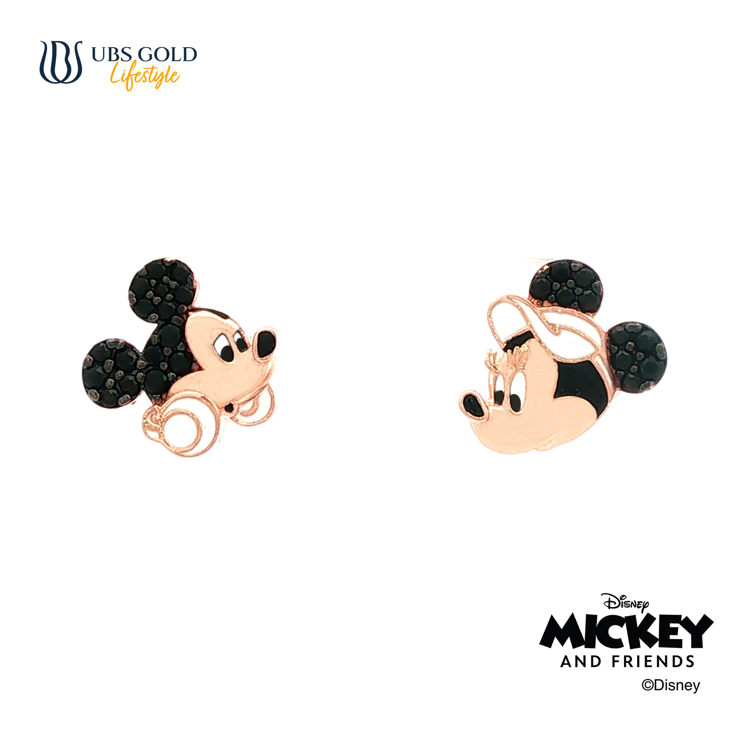 UBS Gold Anting Emas Disney Mickey Minnie Mouse - Cwy0063 - 17K