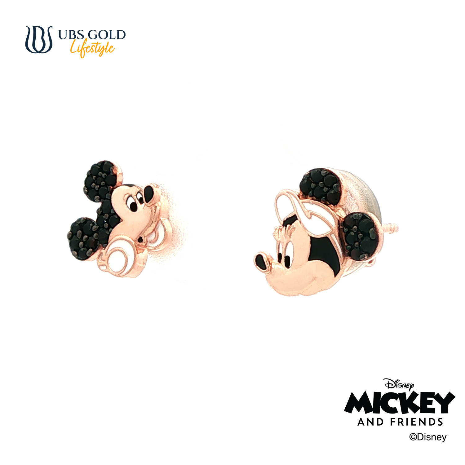 UBS Gold Anting Emas Disney Mickey Minnie Mouse - Cwy0063 - 17K