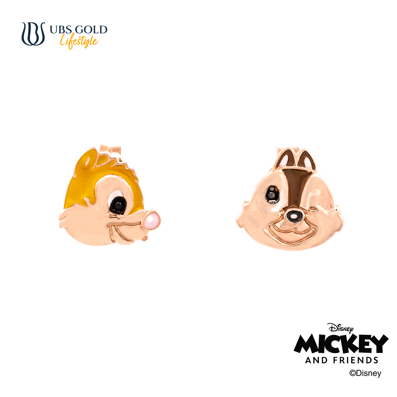 UBS Gold Anting Emas Disney Chip And Dale - Cwy0068 - 17K