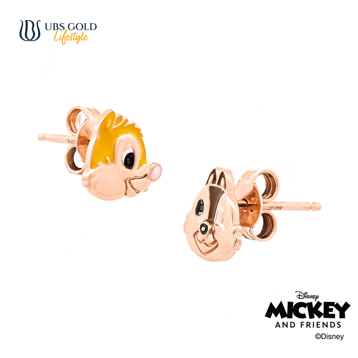 UBS Gold Anting Emas Disney Chip And Dale - Cwy0068 - 17K