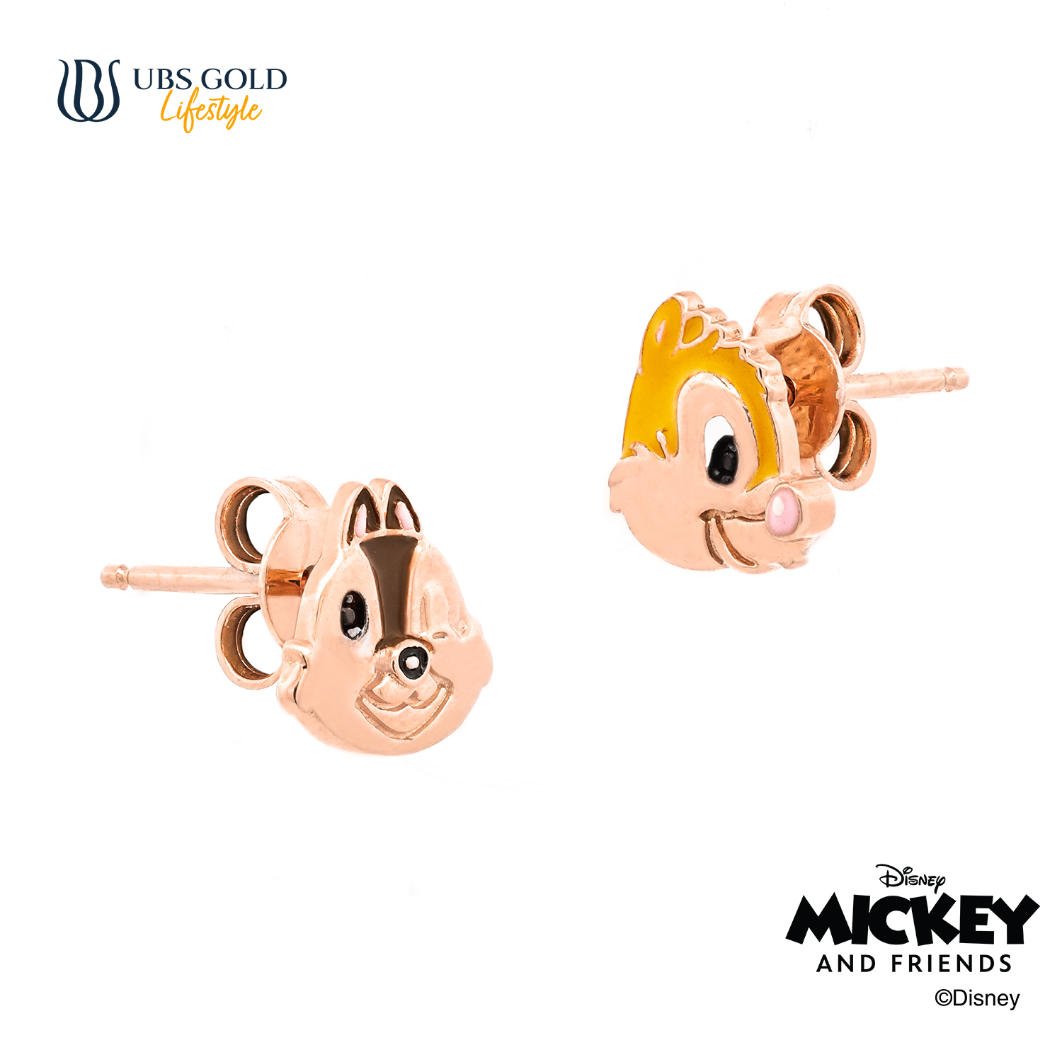 UBS Gold Anting Emas Disney Chip And Dale - Cwy0068 - 17K