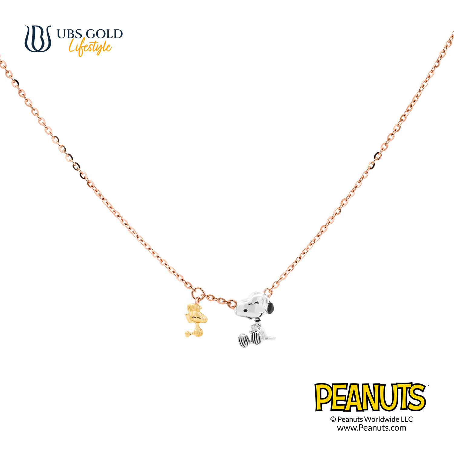 UBS Gold Kalung Emas Peanuts Snoopy With Woodstock - K9k0005 - 17K