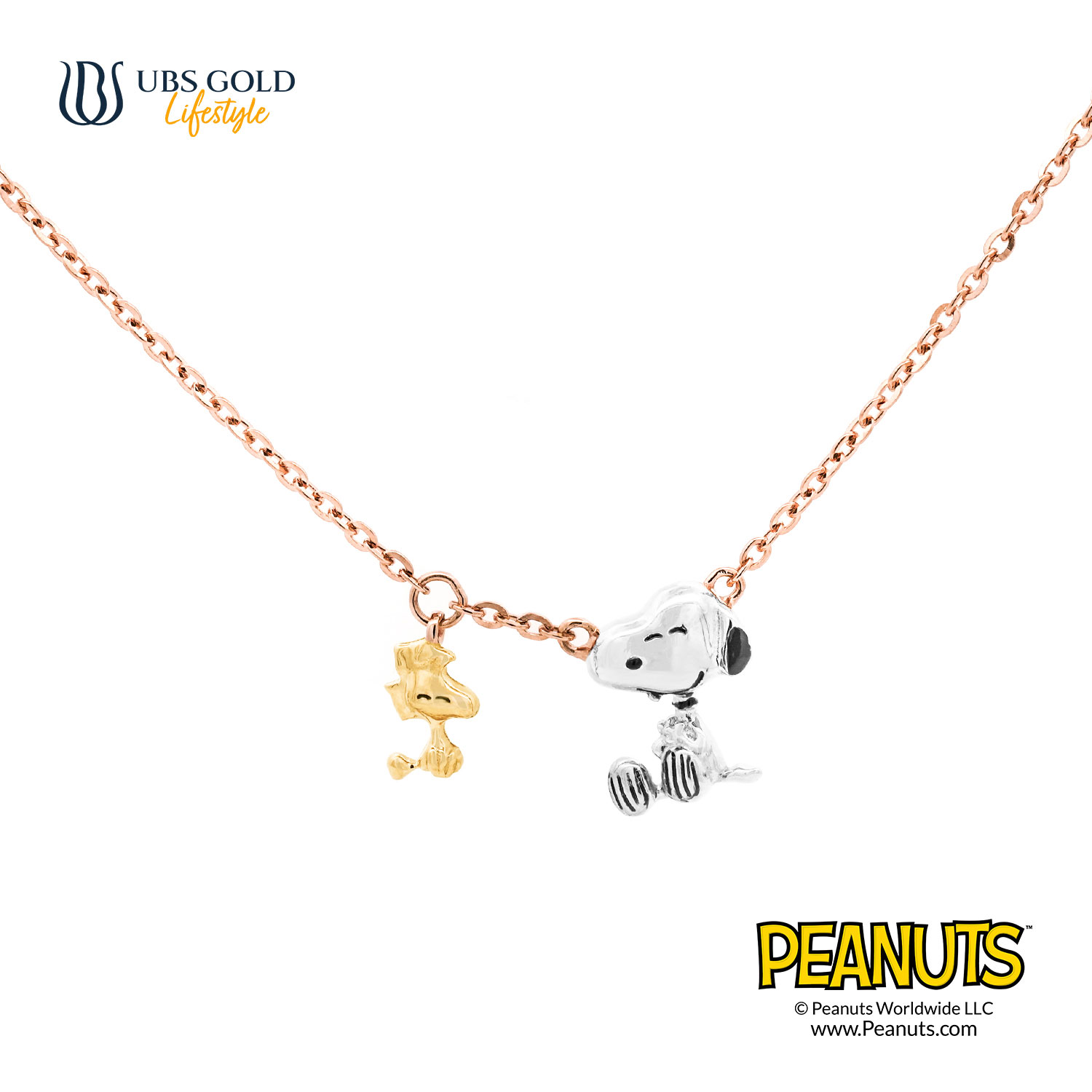 UBS Gold Kalung Emas Peanuts Snoopy With Woodstock - K9k0005 - 17K