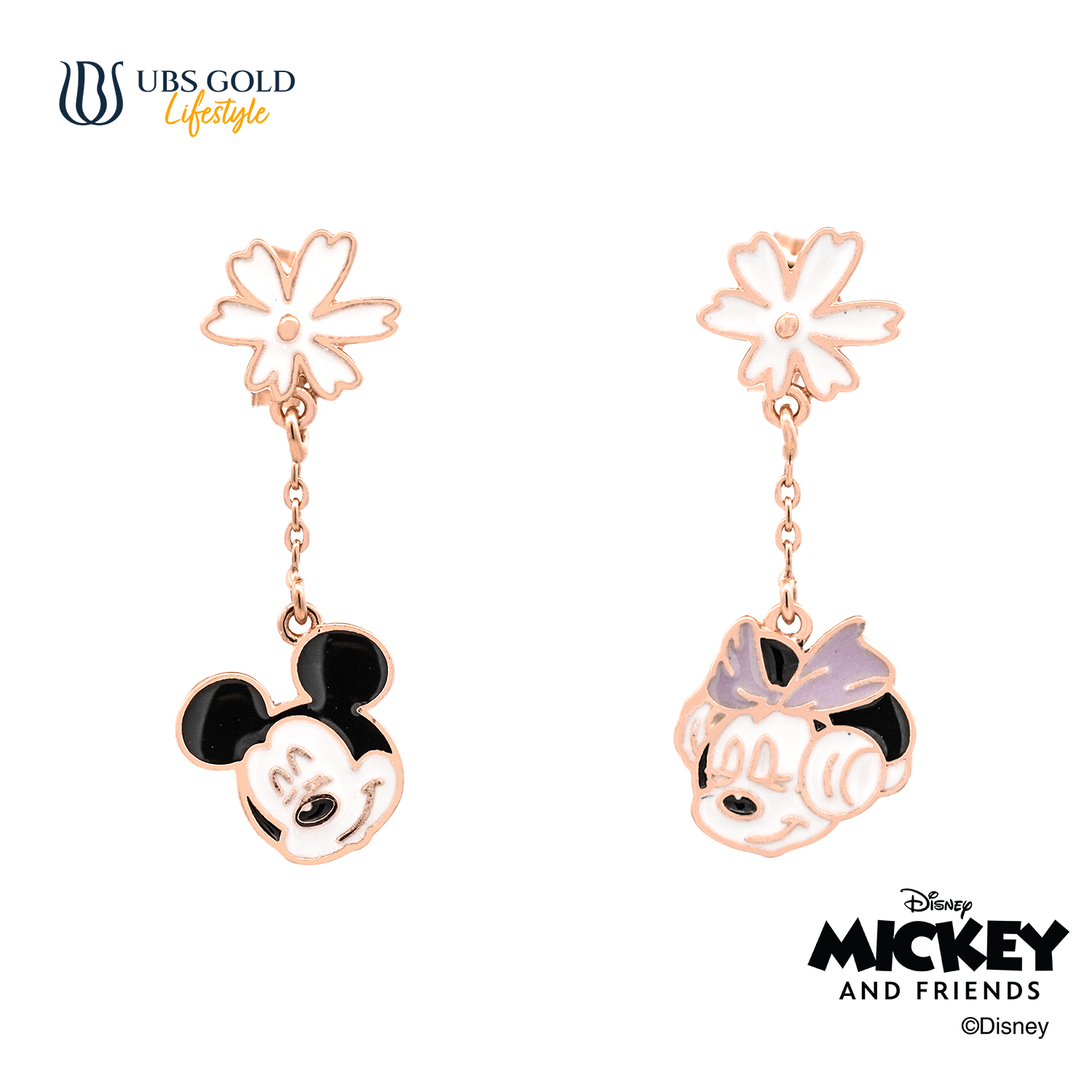 UBS Gold Anting Emas Disney Mickey Minnie Mouse - Kwy0014 - 17K