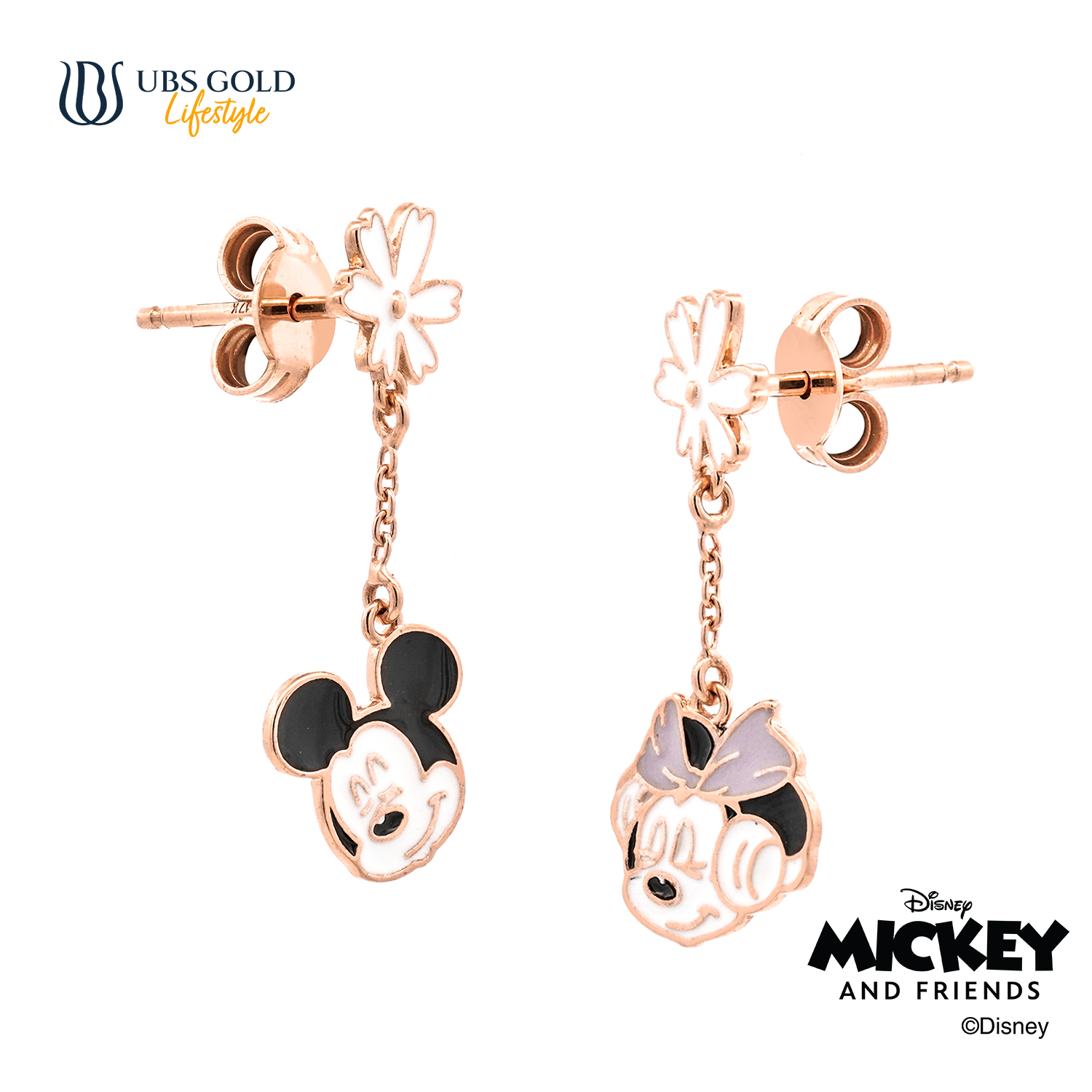 UBS Gold Anting Emas Disney Mickey Minnie Mouse - Kwy0014 - 17K