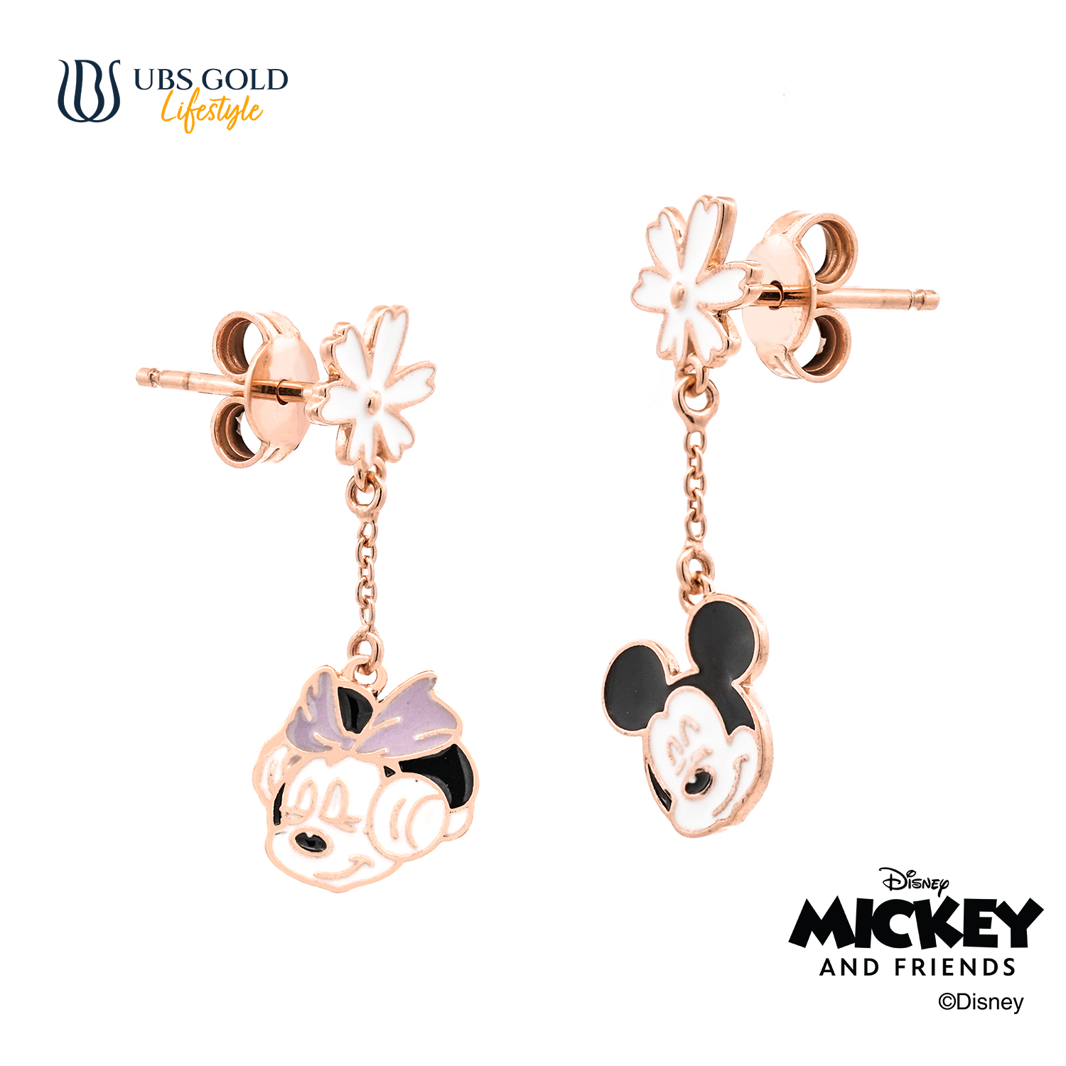 UBS Gold Anting Emas Disney Mickey Minnie Mouse - Kwy0014 - 17K