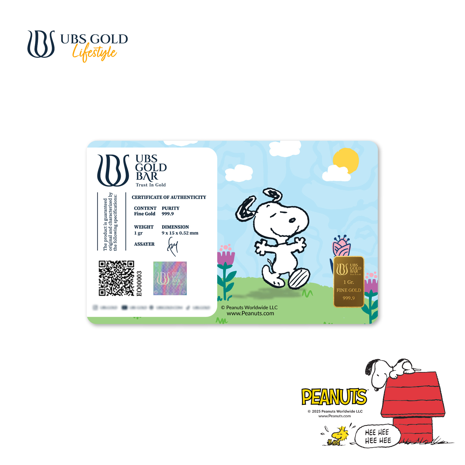 UBS Gold Logam Mulia Peanuts Snoopy Life 1 Gr