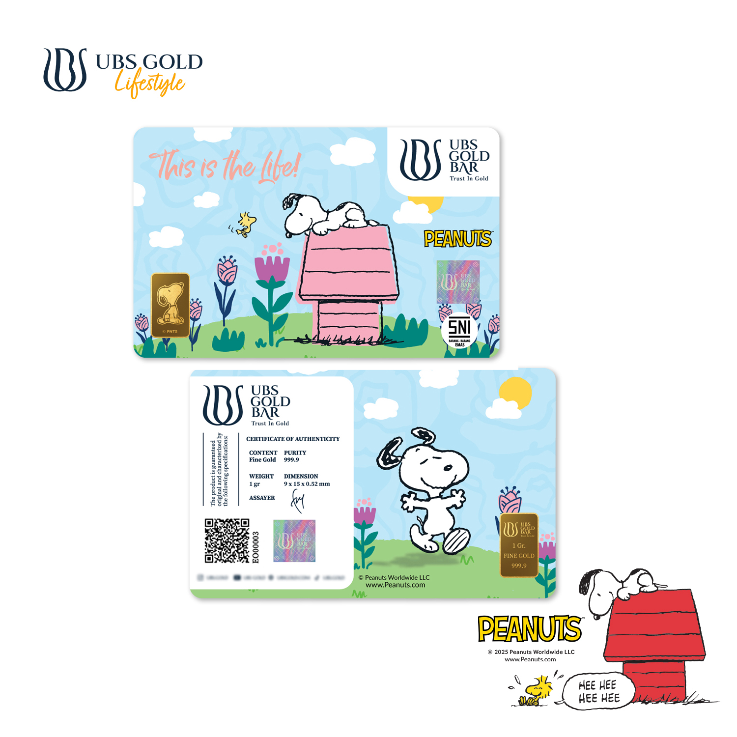 UBS Gold Logam Mulia Peanuts Snoopy Life 1 Gr