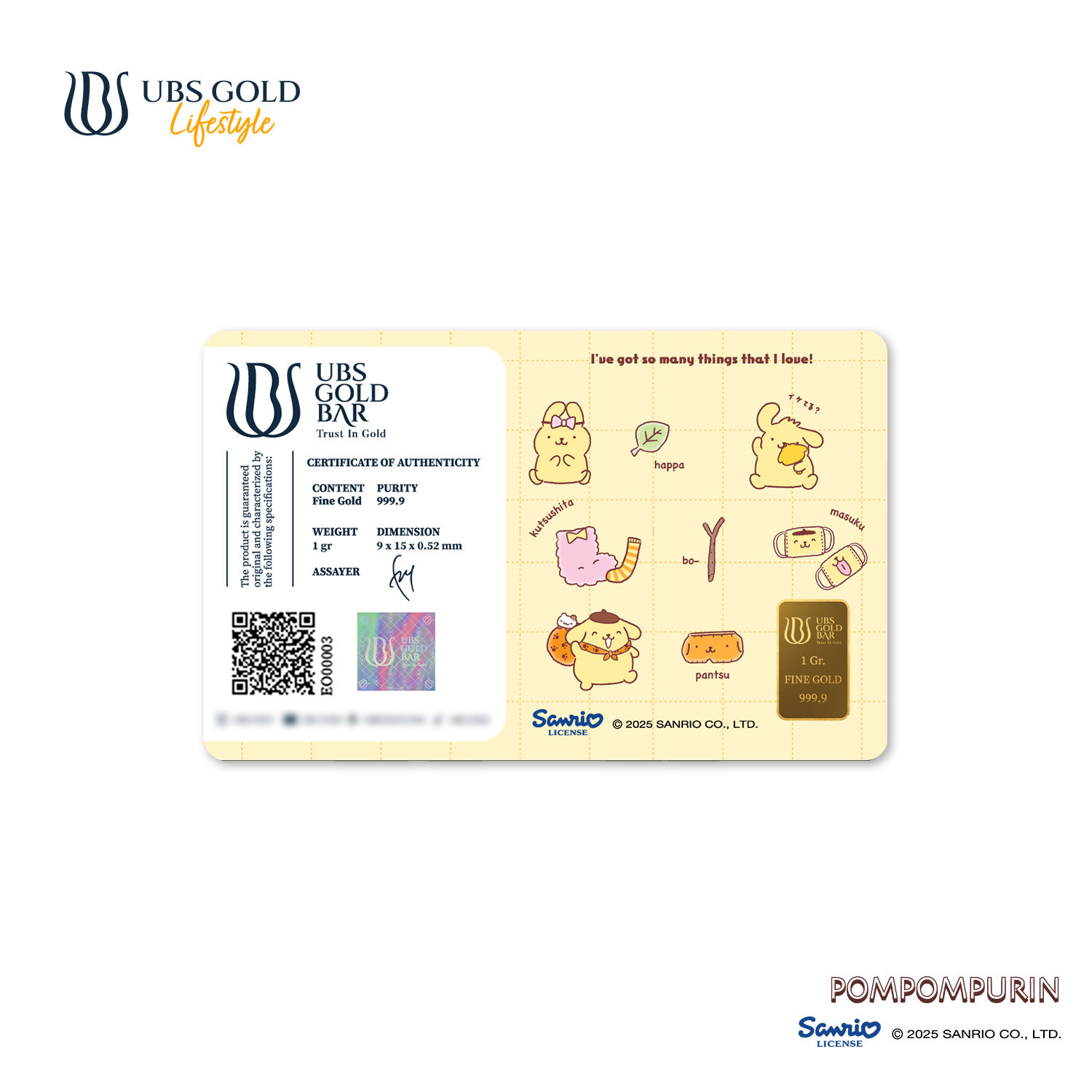 UBS Gold Logam Mulia Sanrio Pompompurin 1 Gr