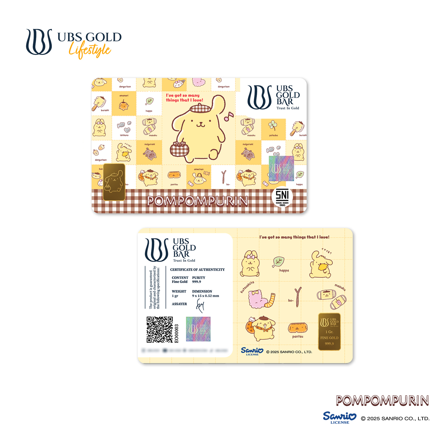 UBS Gold Logam Mulia Sanrio Pompompurin 1 Gr