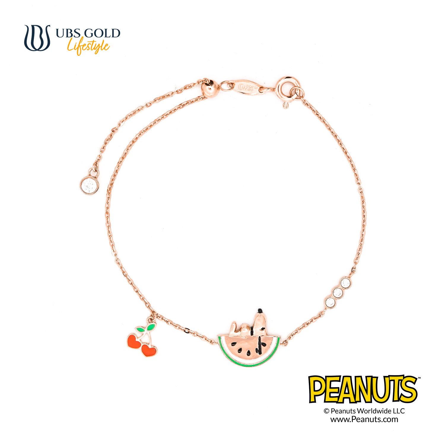UBS Gold Gelang Emas Peanuts Snoopy - K9g0001 - 17K