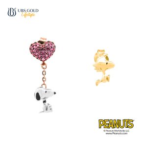 UBS Gold Anting Emas Peanuts Snoopy With Woodstock - K9w0001 - 17K