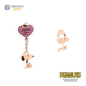 UBS Gold Anting Emas Peanuts Snoopy With Woodstock - K9w0001 - 17K