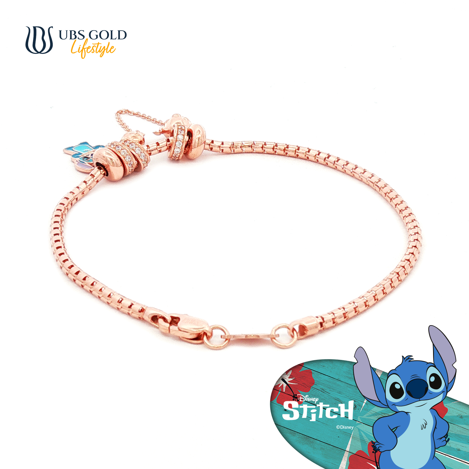 UBS Gold Gelang Emas Disney Stitch Charmee - Kgy0197 - 17K