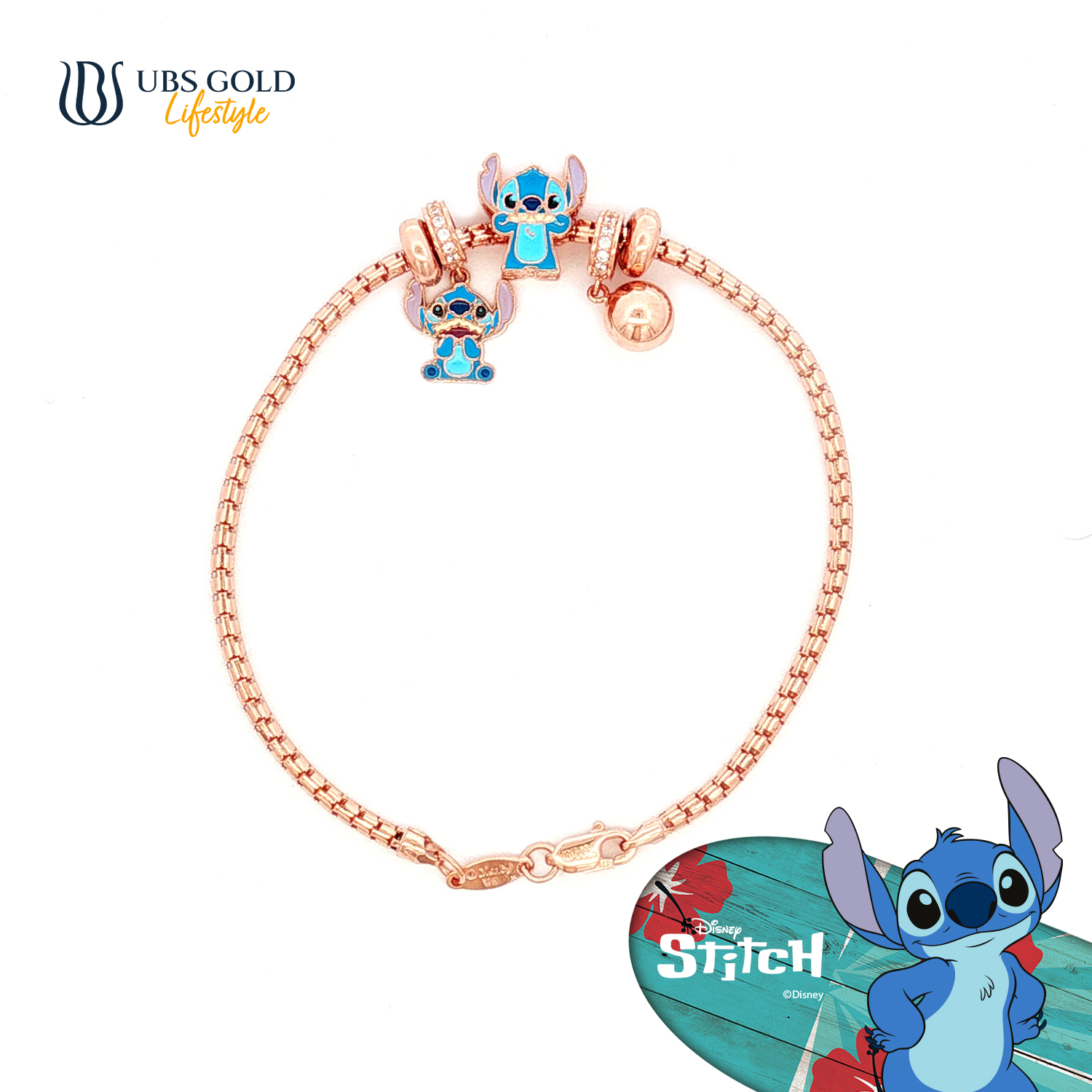 UBS Gold Gelang Emas Disney Stitch Charmee - Kgy0198 - 17K