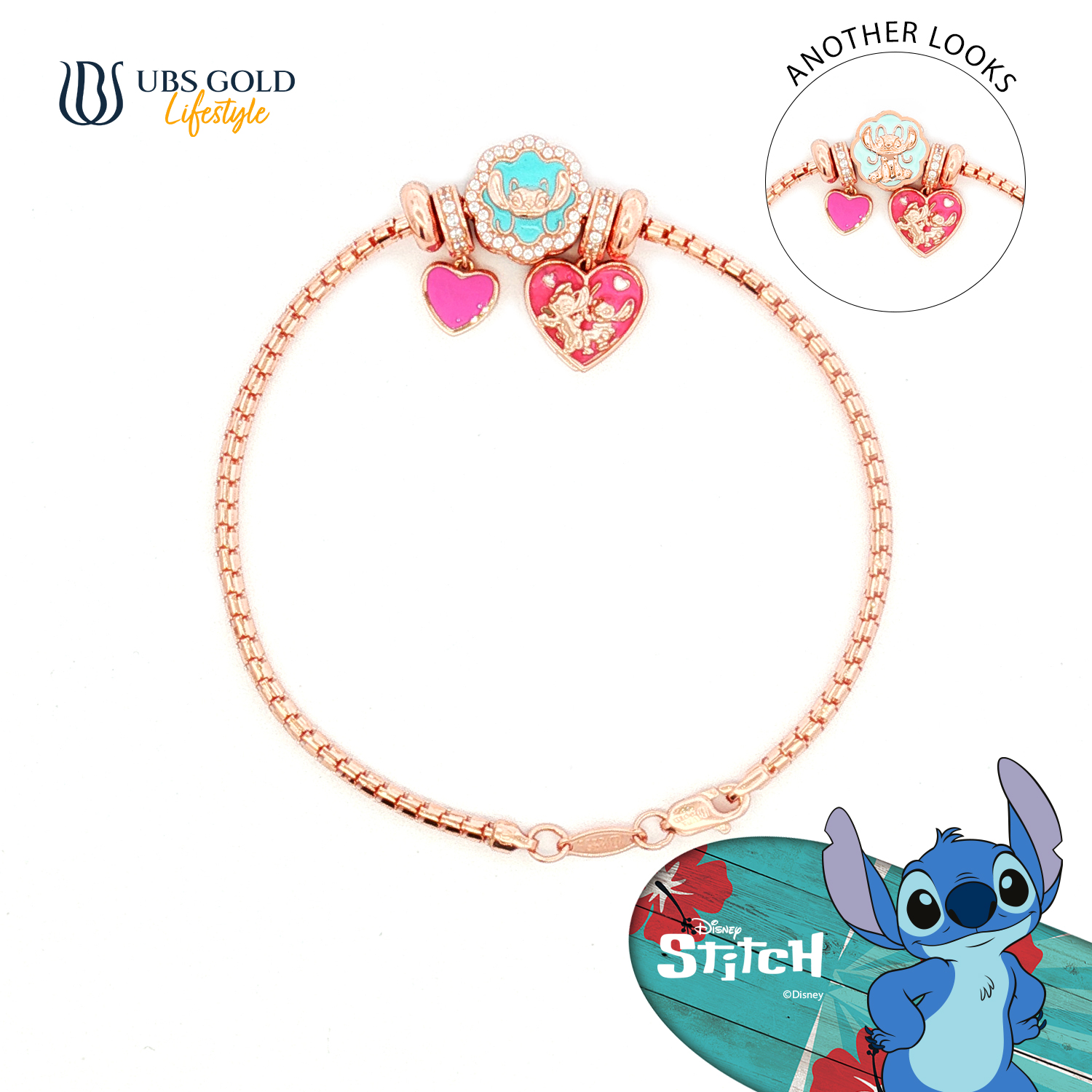 UBS Gold Gelang Emas Disney Stitch Charmee - Kgy0201 - 17K