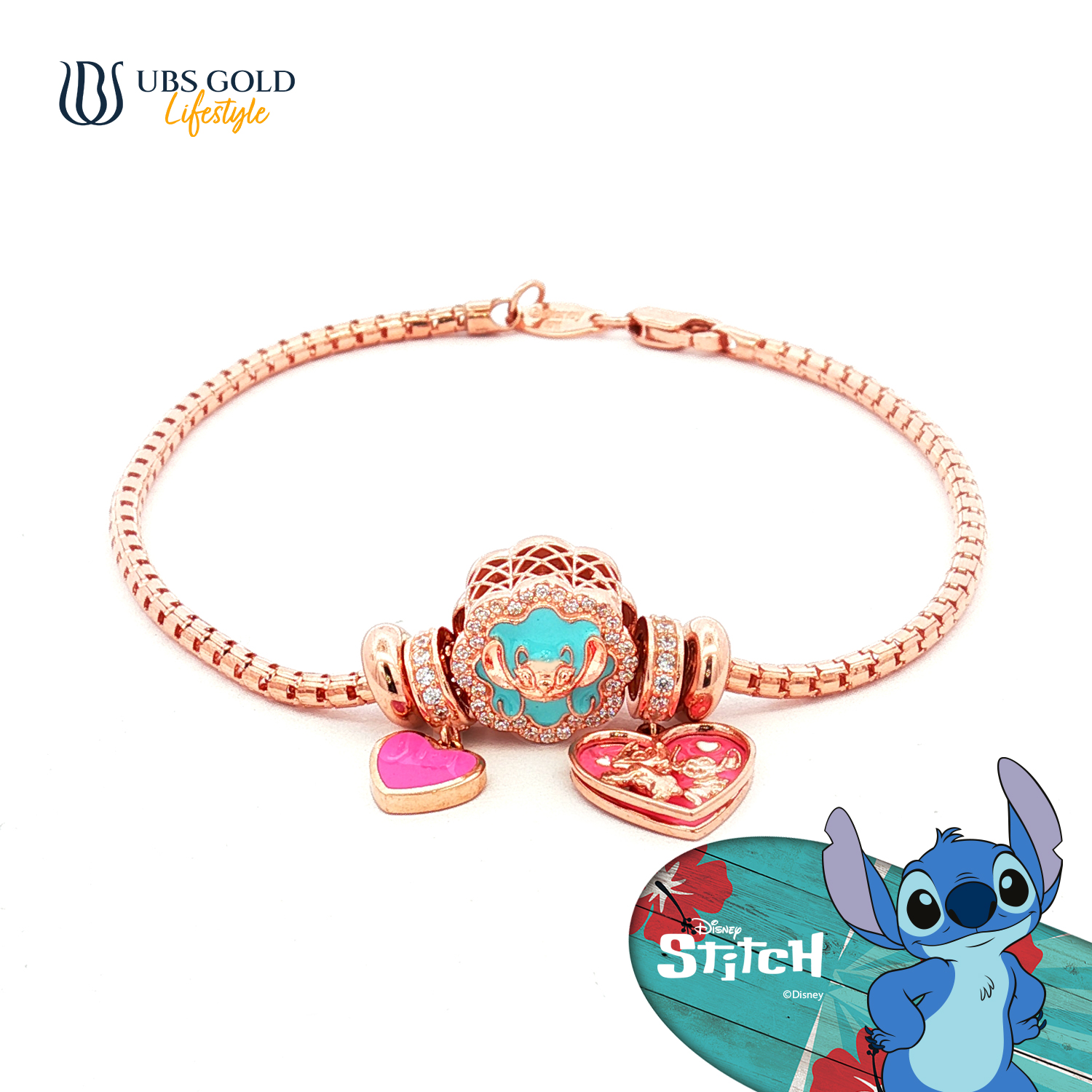 UBS Gold Gelang Emas Disney Stitch Charmee - Kgy0201 - 17K