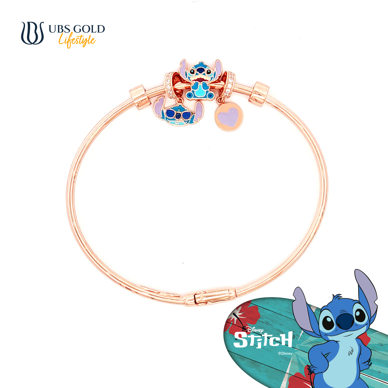 UBS Gold Gelang Emas Disney Stitch Sweetie - Vgy0232 - 17K