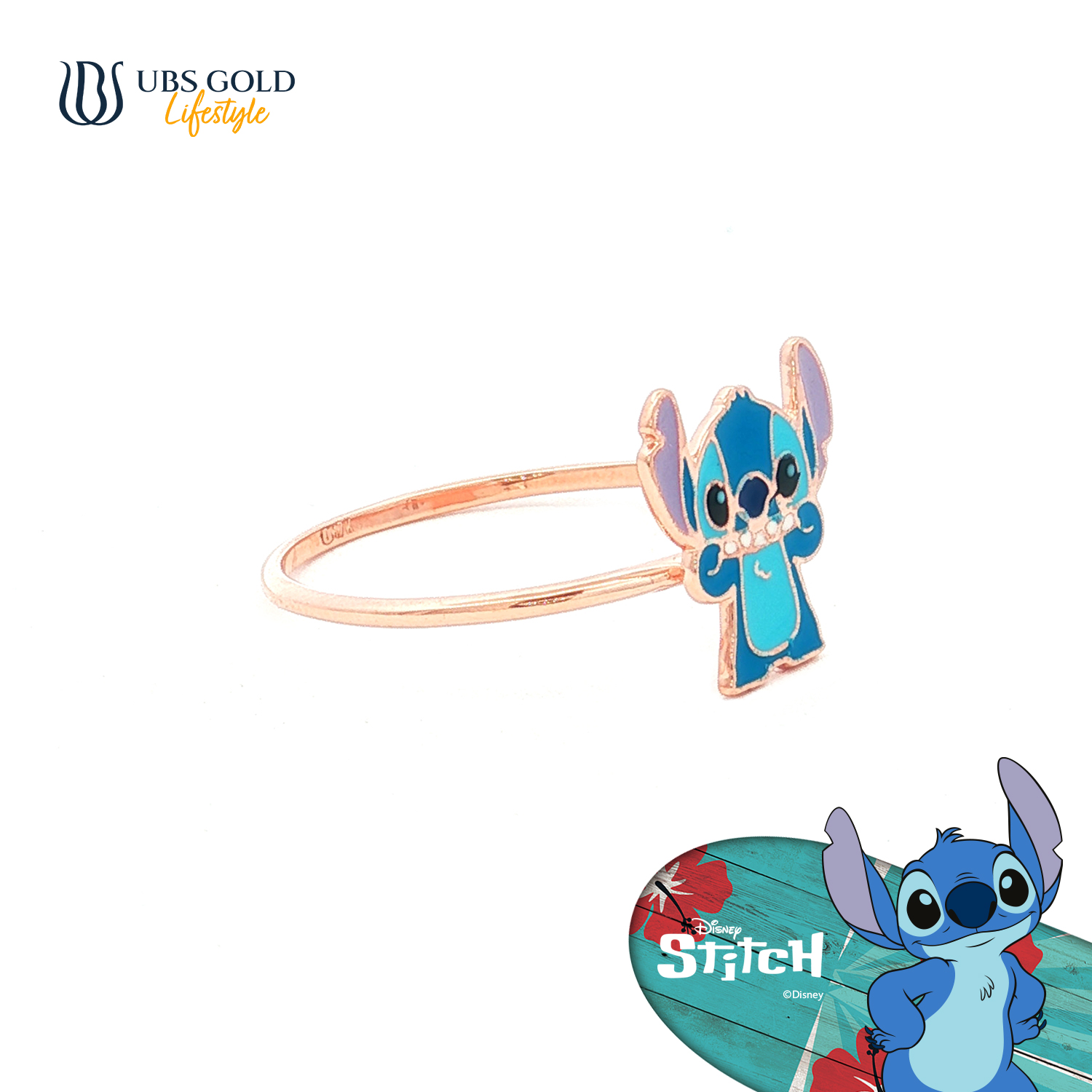 UBS Gold Cincin Emas Disney Stitch  - Ccy0222 - 17K