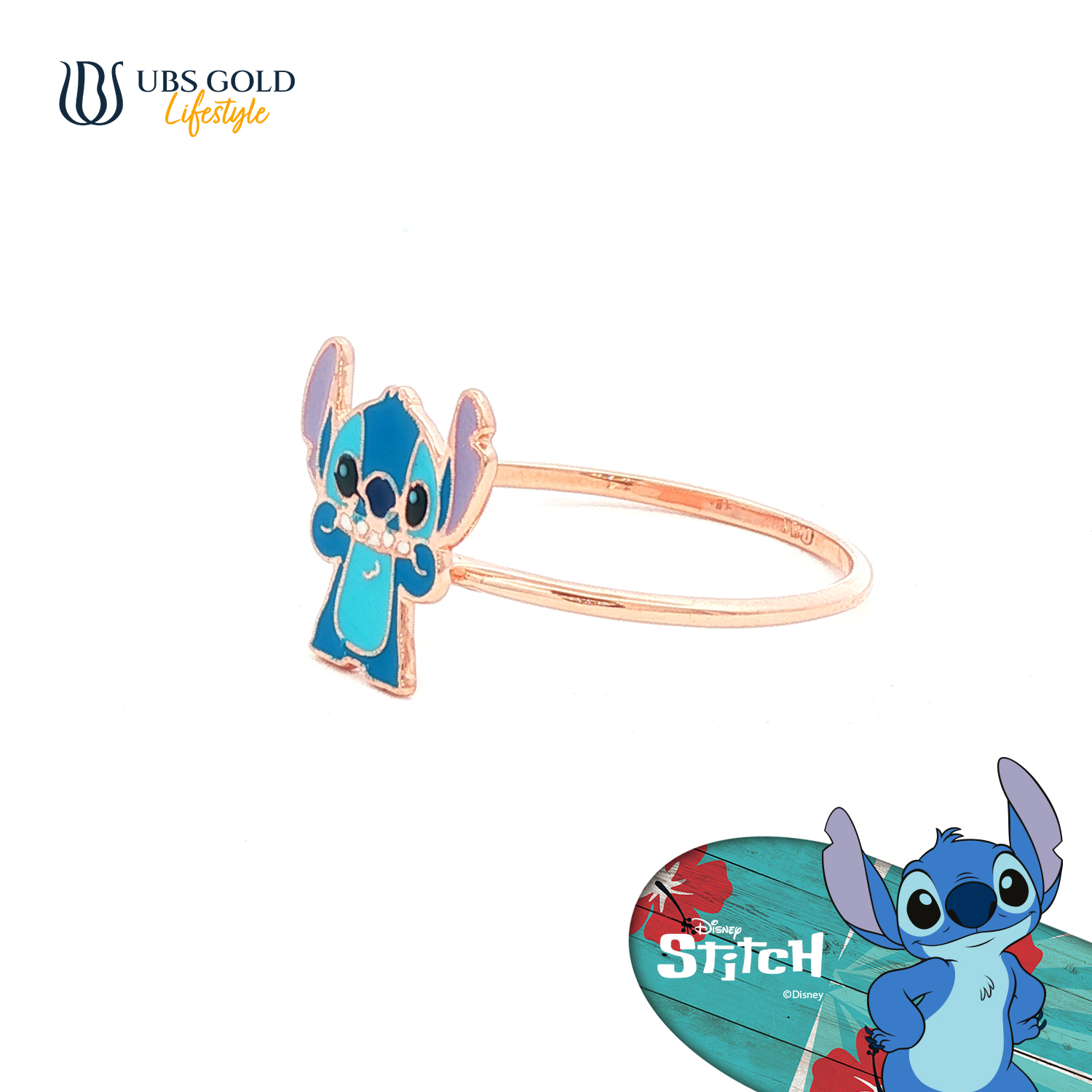 UBS Gold Cincin Emas Disney Stitch  - Ccy0222 - 17K