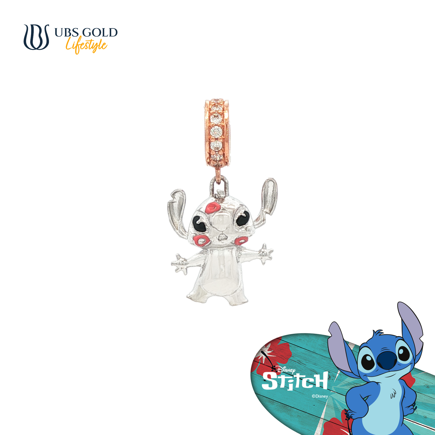 UBS Gold Liontin Emas Disney Stitch Charmee - Cly0084 - 17K