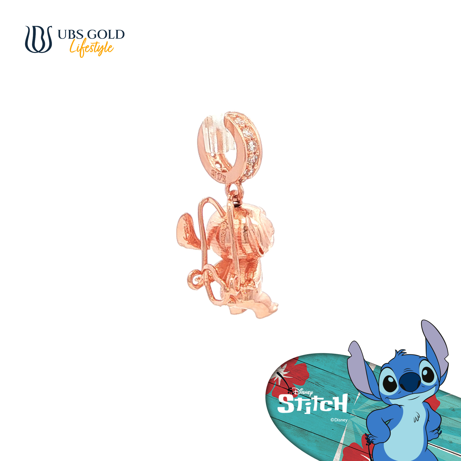 UBS Gold Liontin Emas Disney Stitch Charmee - Cly0085 - 17K