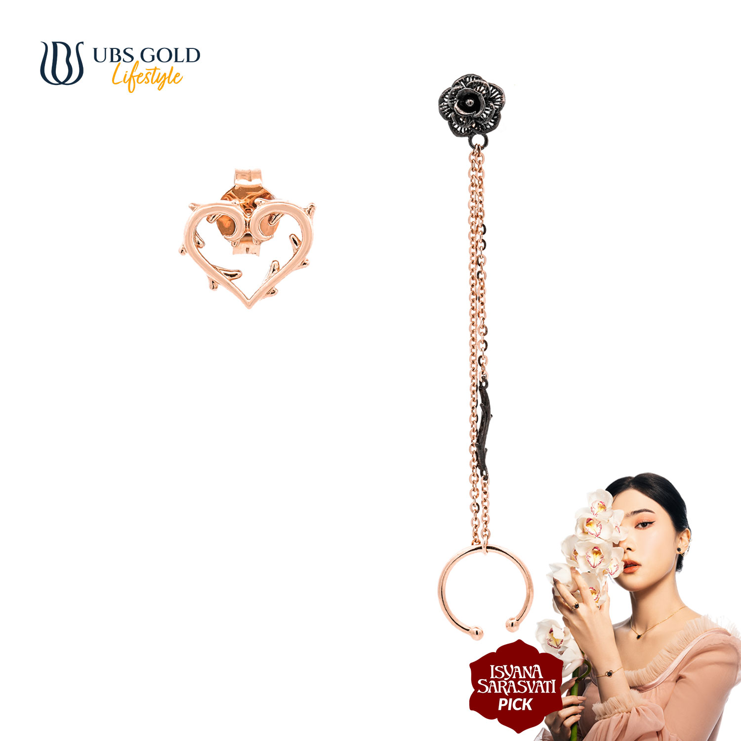 UBS Gold Anting Emas Isyana Arunica - Kdw0014 - 17K