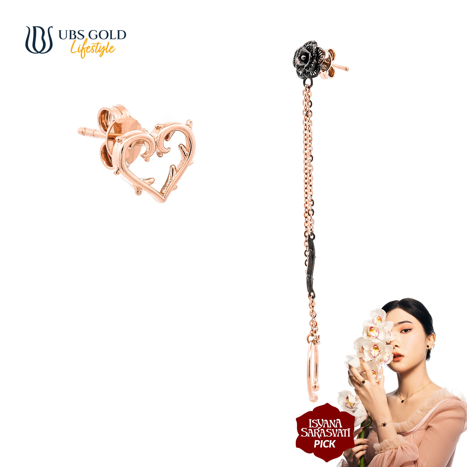 UBS Gold Anting Emas Isyana Arunica - Kdw0014 - 17K