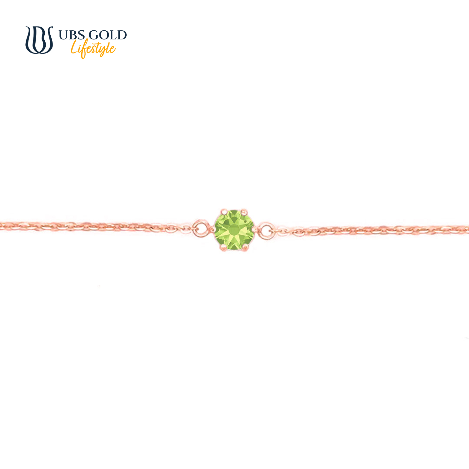 UBS Gold Gelang Emas Birthstone - Kgv6912-14 - 17K - Aug