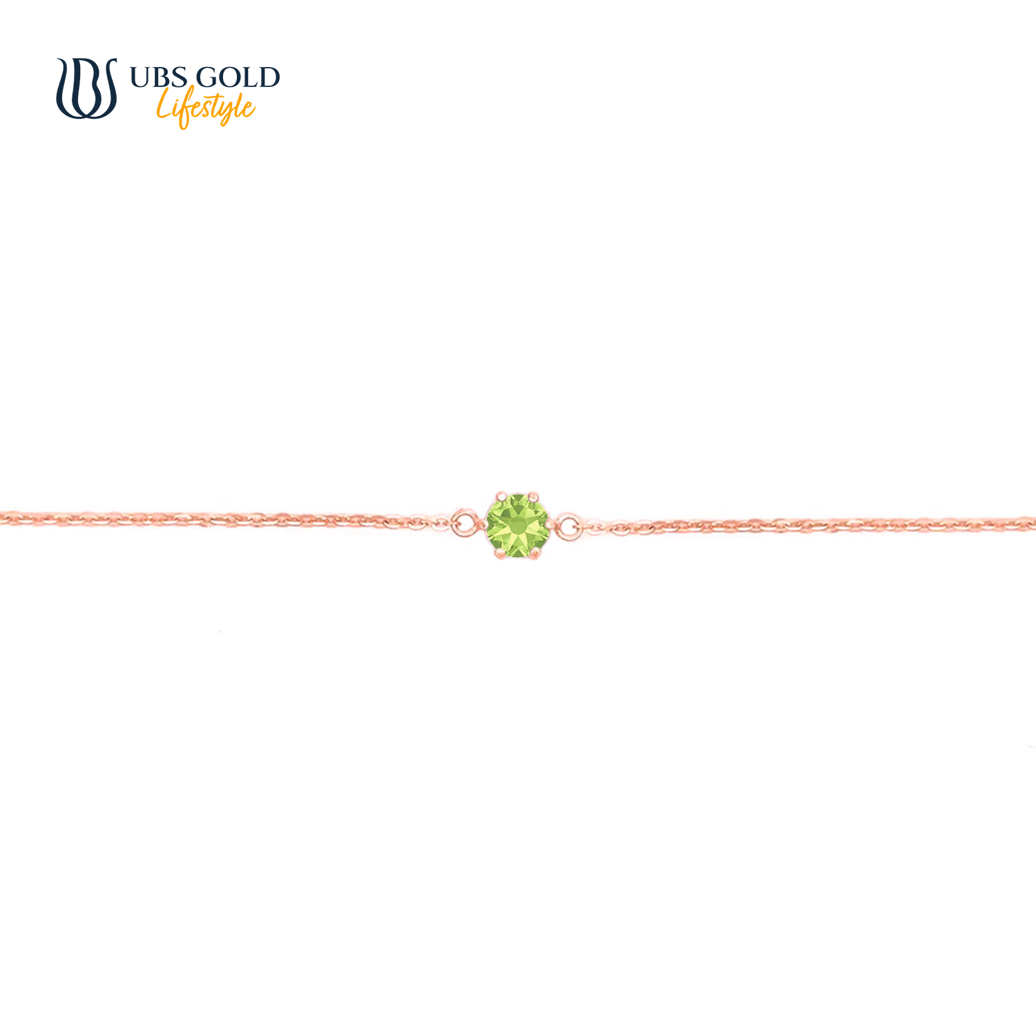 UBS Gold Gelang Emas Birthstone - Kgv6912-14 - 17K - Aug
