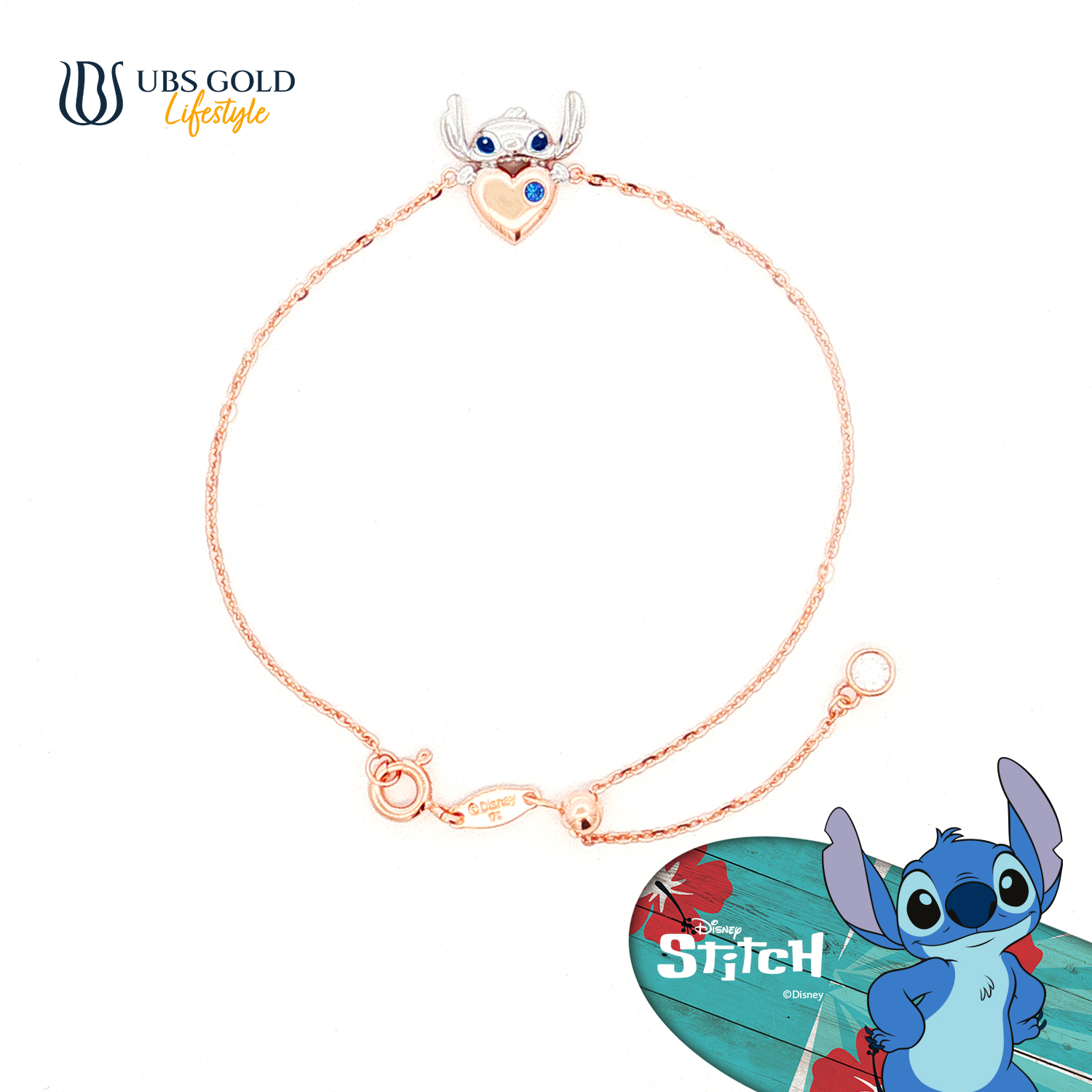 UBS Gold Gelang Emas Disney Stitch - Kgy0226 - 17K